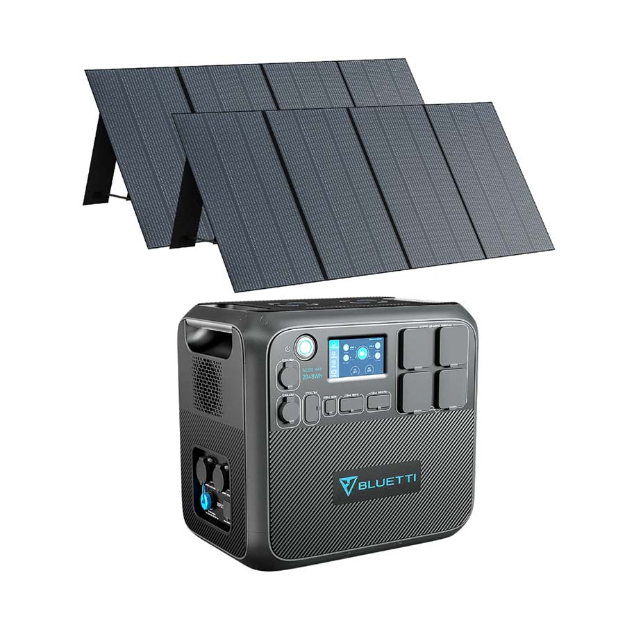 Pack Bluetti AC200MAX 2.200W | 2.048Wh + 2 Paneles Solares PV350